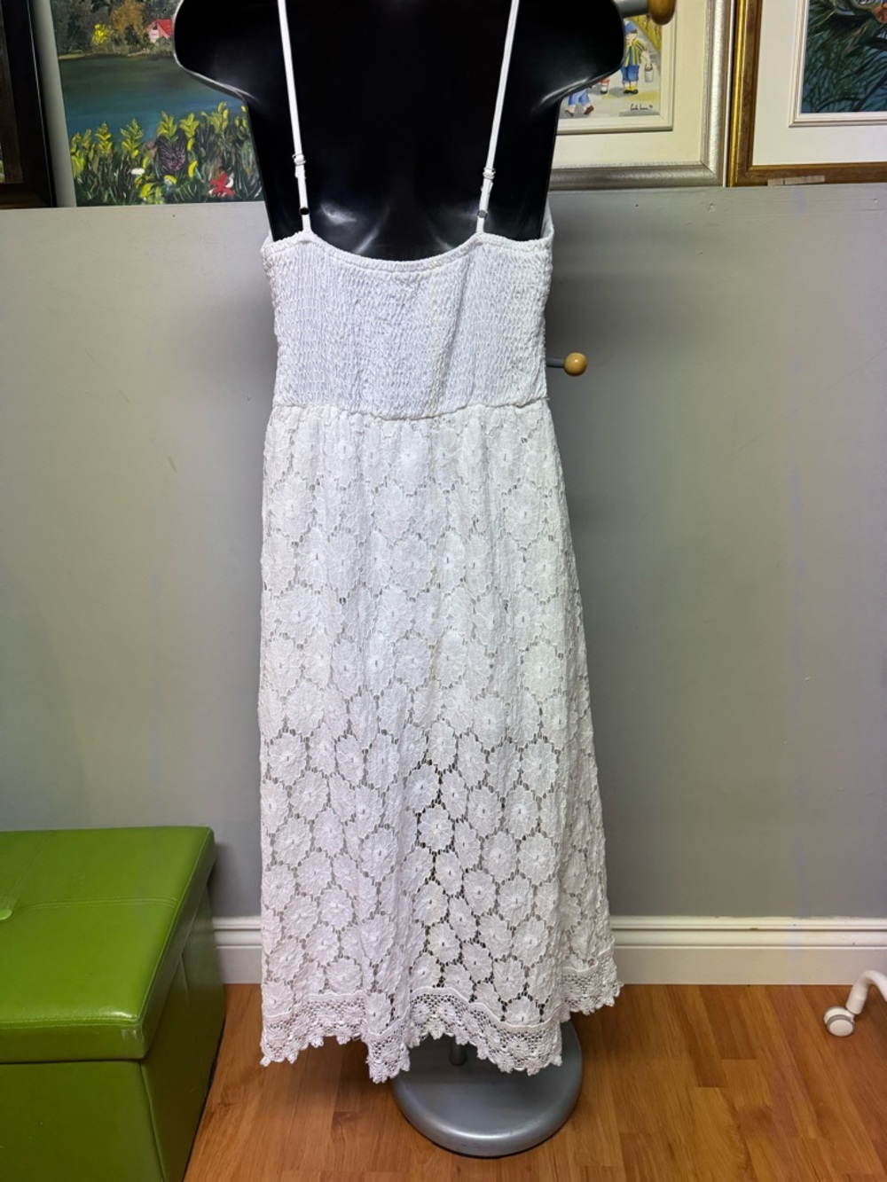 Cupshe White Lace Maxi Dress with Crochet Waist. In perfect condition . White . - Picture 7 of 9